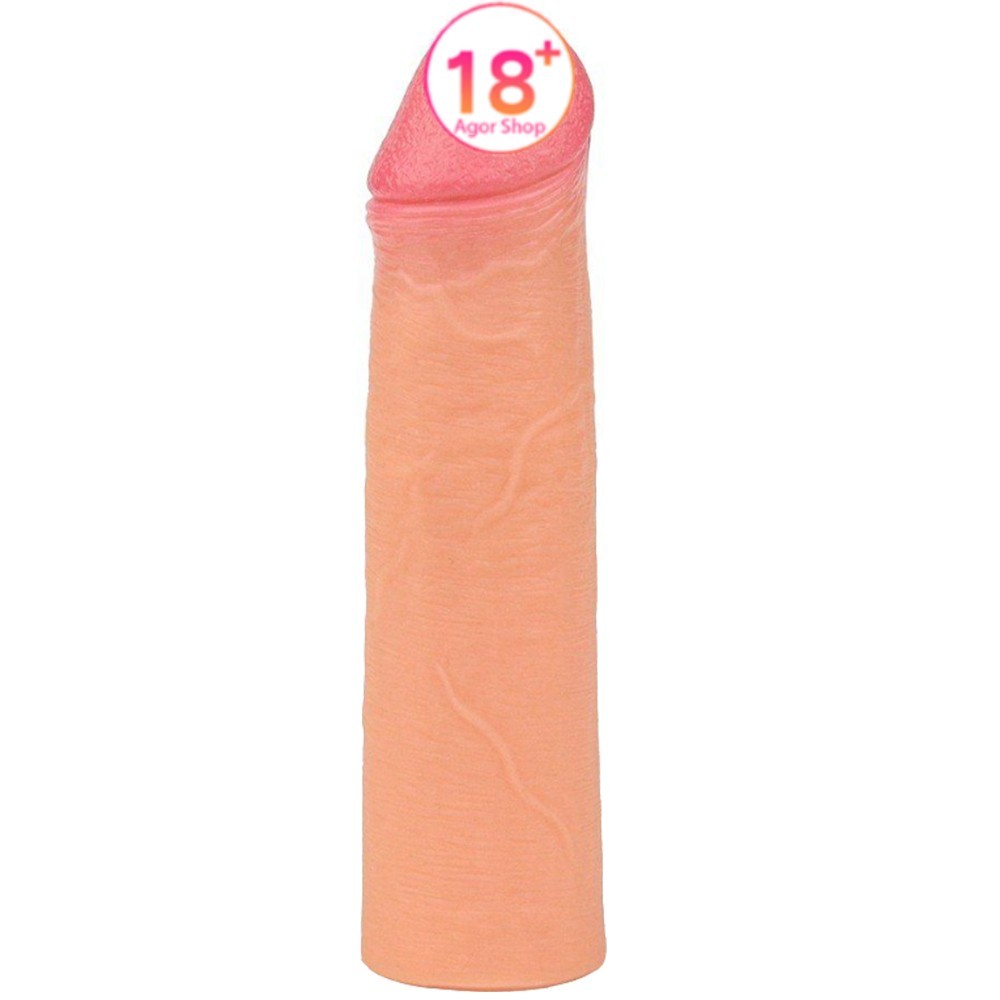 Lovetoy Nature Extender Penis Sleeve Platinum Silikon Gerçek Doku Eğik Penis Kılıfı LV4213