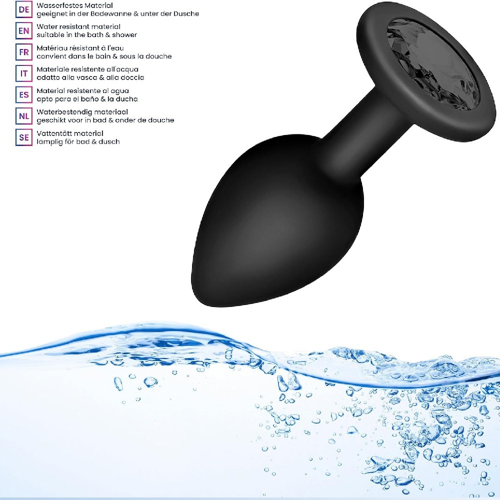 bAŞKa Anal Fantasy Silicone Black Taşlı Silikon Anal Plug