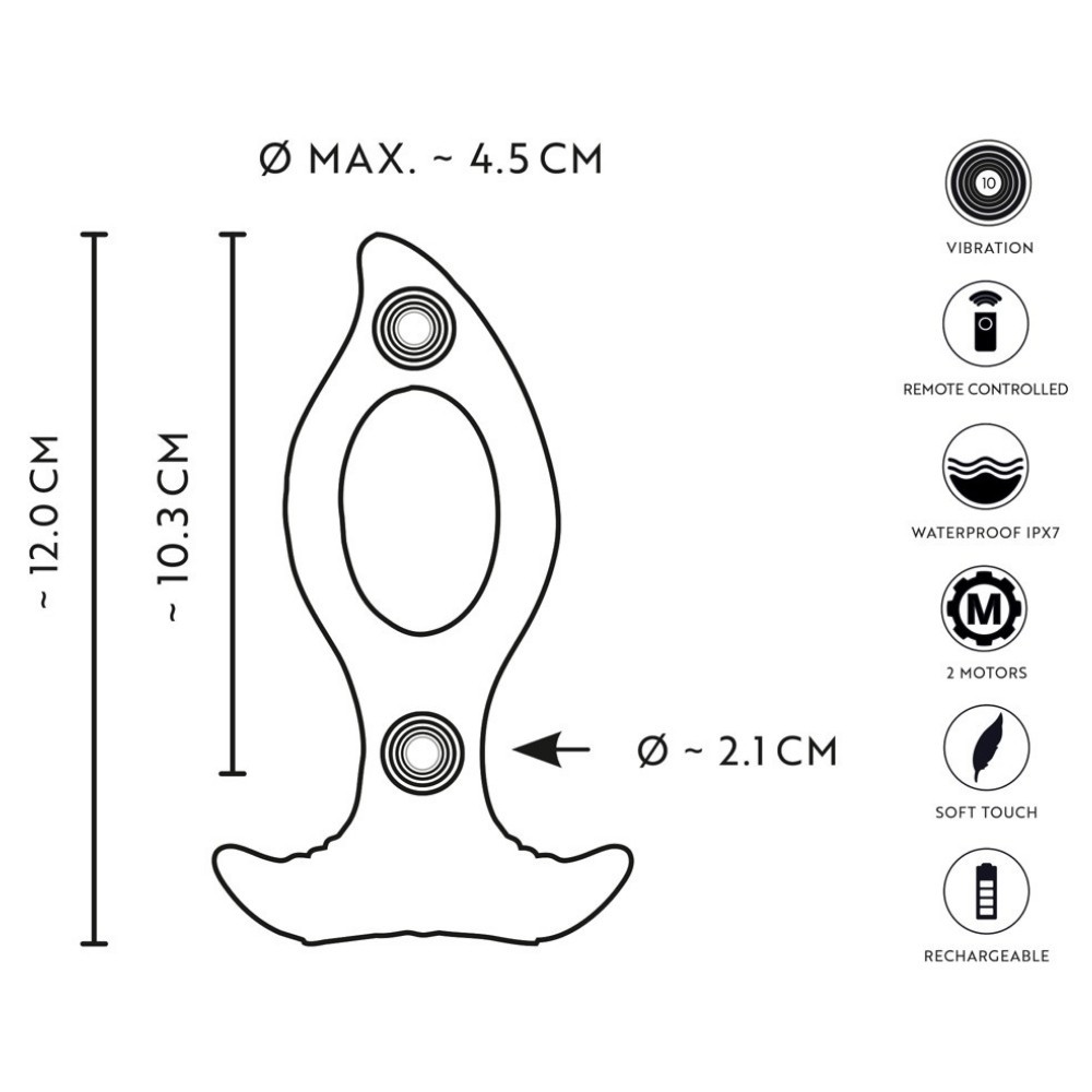 Anos Finest Butt Wear Remote Control Butt Plug With A Hole Delikli Anal Vibratör