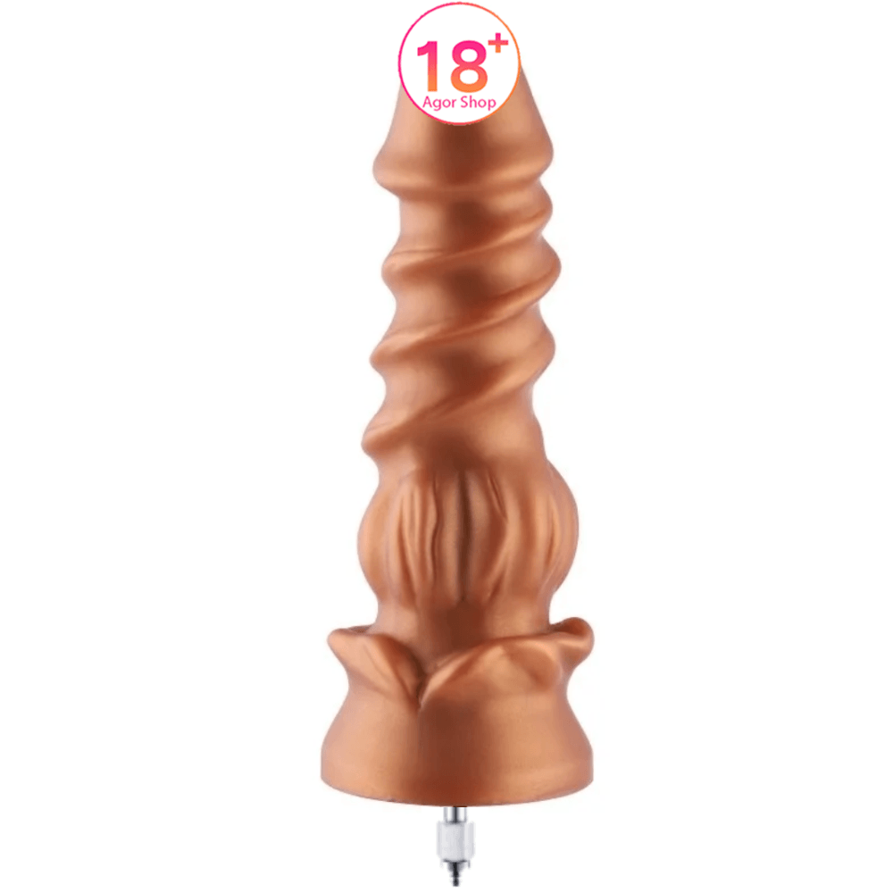 Hismith Sex Machine Dildo KlicLok Flower Gold Medium 23 cm