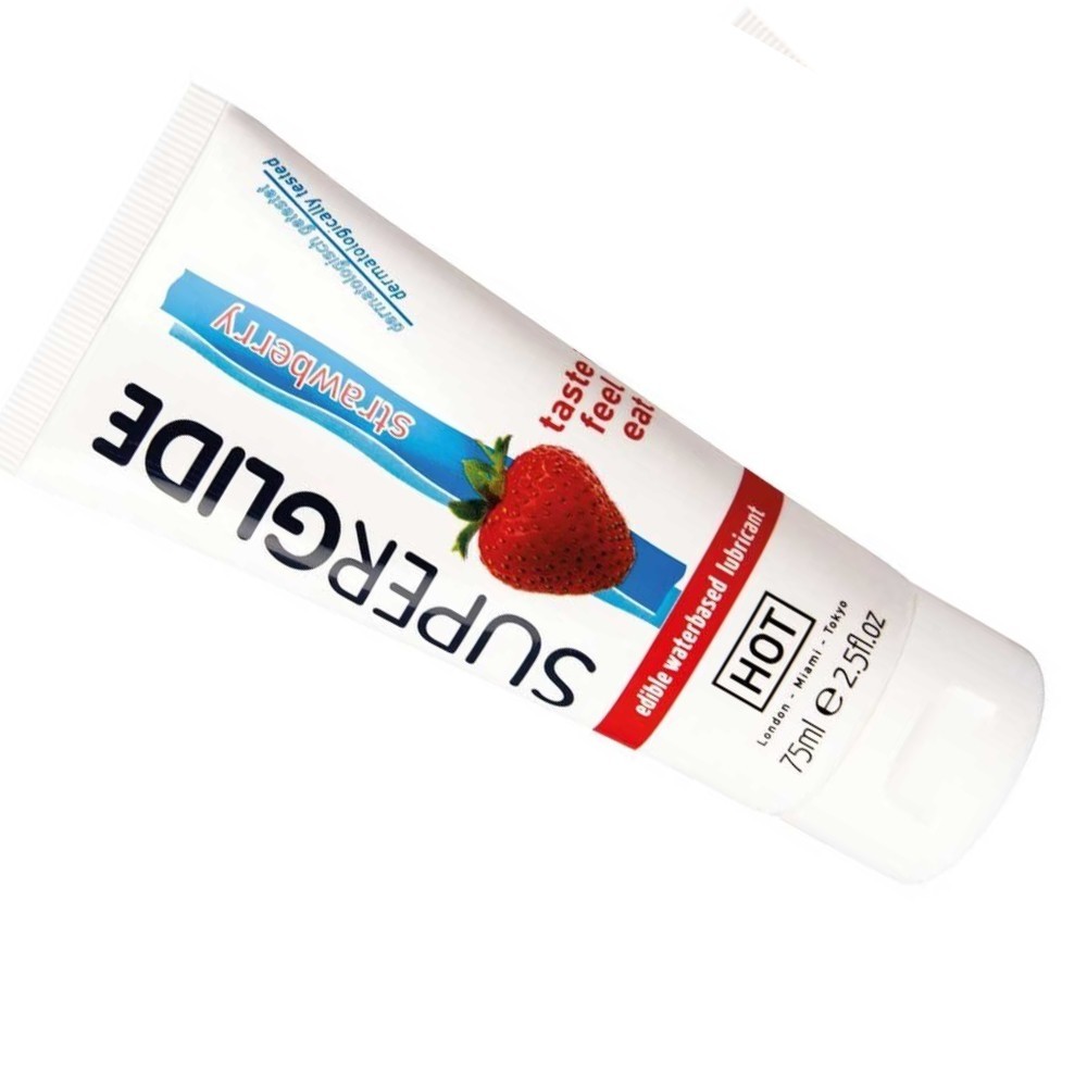Hot Products Edibles Superglide Lube 75 ml Çilek Aromalı Kayganlaştırıcı Oral Jel