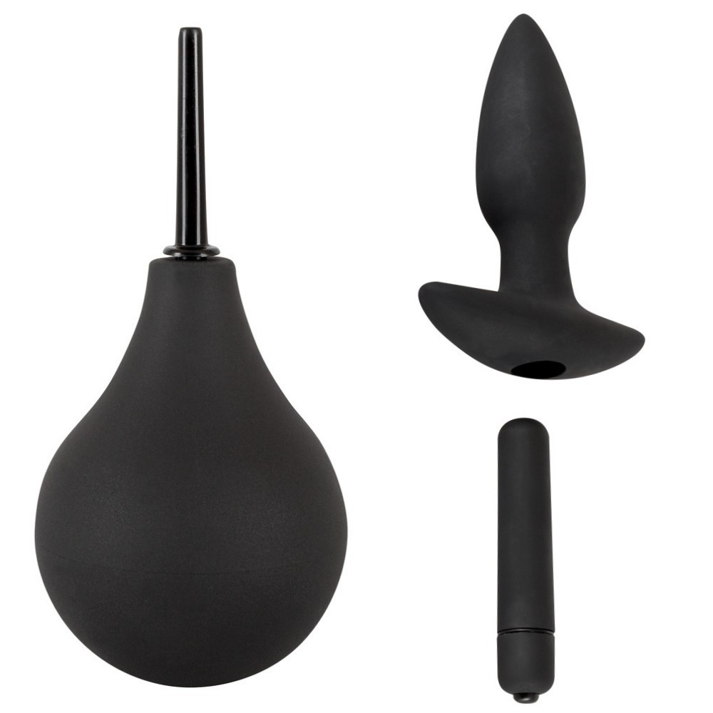 Black Velvets Anal Kit Anal Temizleme Pompası ve Vibratör Set