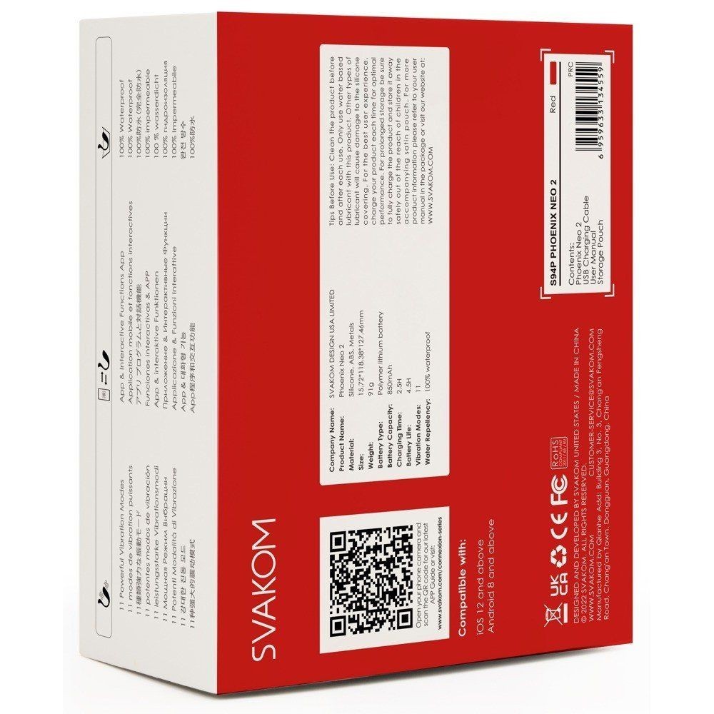 Svakom Phoenix Neo 2 Interactive App Control Bullet Vibrator