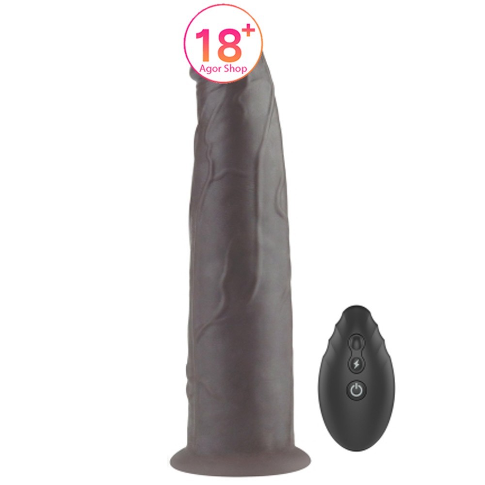 Lovetoy Dual Layered Silicone Rotator Black 20 Cm Hareketli Realistik Penis LV410220