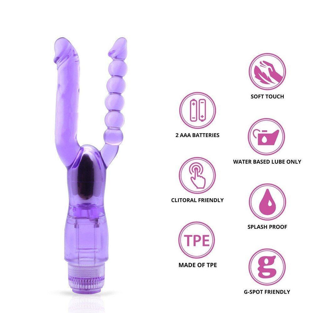 Seven Creations Double Trouble Çift Penetrasyon Vibratör