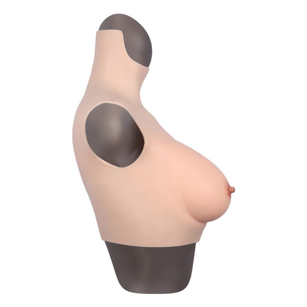 bAŞKa Bodysuit Crossdresser Boyunlu Giyilebilir Silikon Göğüs Cup C