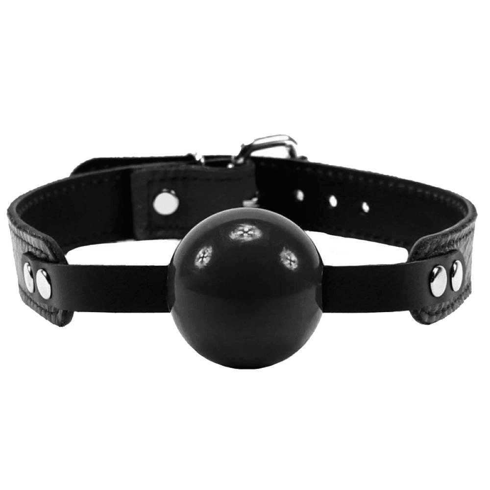 bAŞKa Fetish Fantasy Series Gag Ball Luxury Mouth Deri Ağız Topu-Siyah