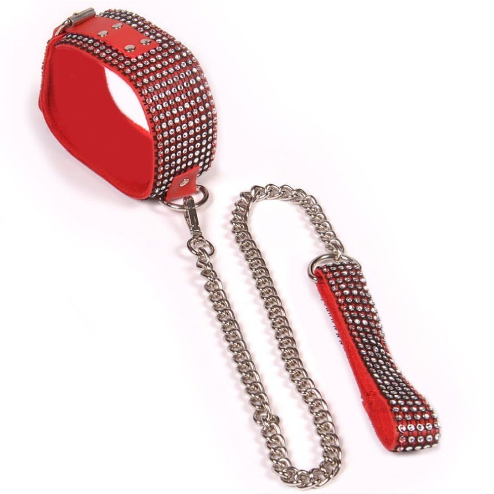 bAŞKa Fetish Fantasy Series Diamond Collar Taşlı Fetiş Tasma-Kırmızı