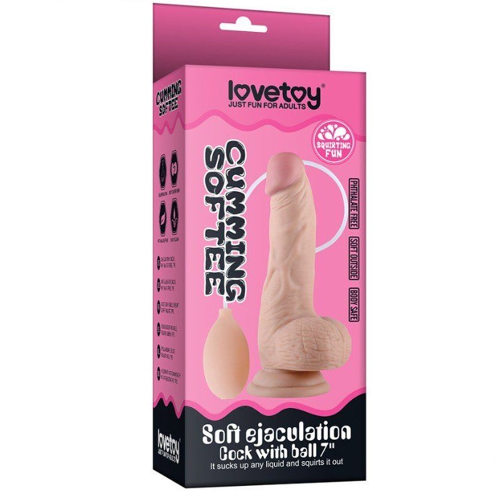 Lovetoy Soft Ejaculation Cock With Ball Dildo Boşalabilir Penis 20 cm LV316002