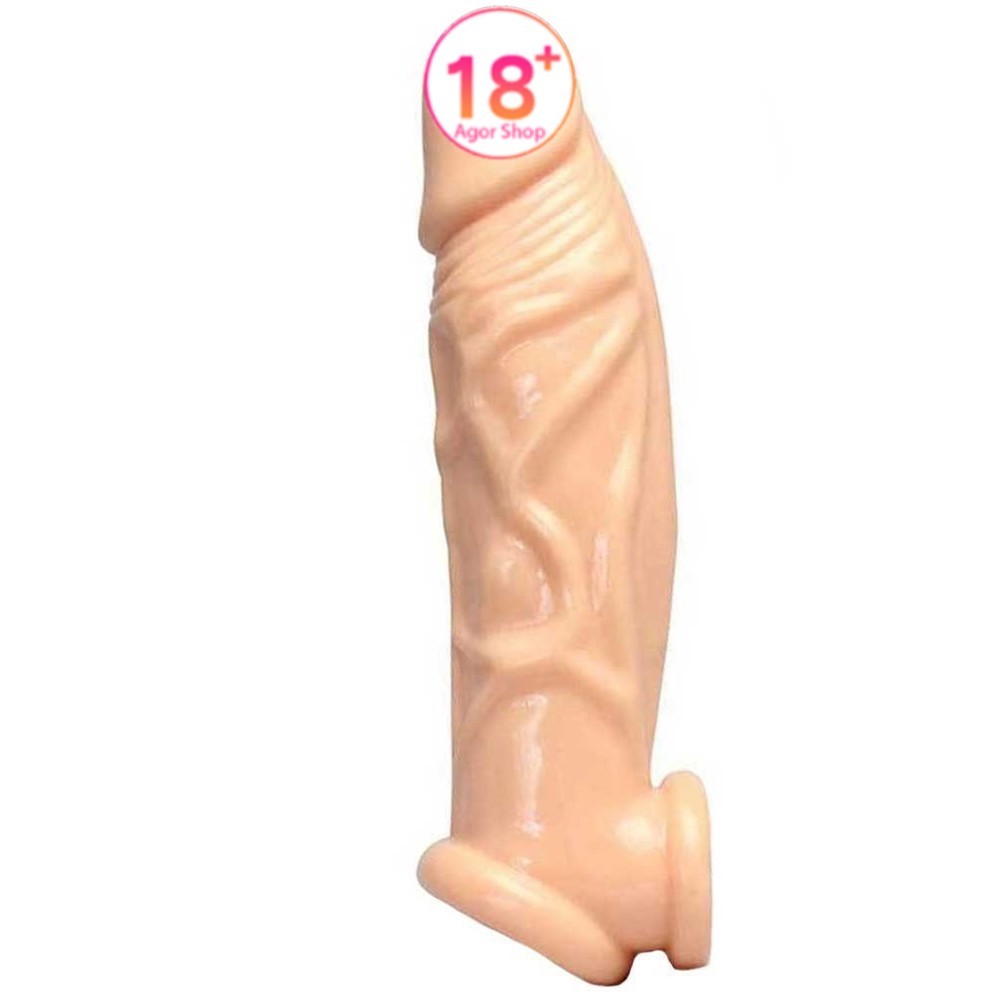 bAŞKa Softy Enlarger Penis Sleeve Gerçek Doku Testik Destekli Penis Kılıfı