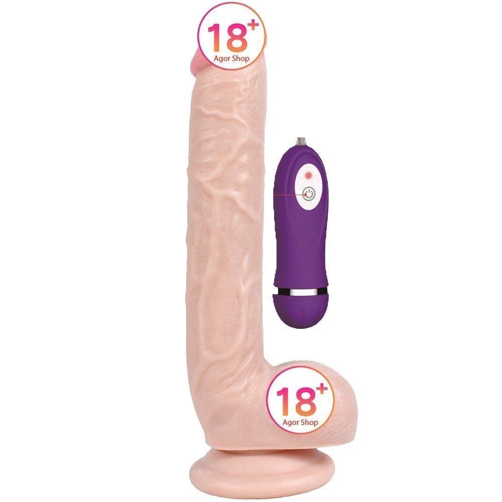 Shequ Optimus 28 Cm 10 Modlu Titreşimli Realistik Penis