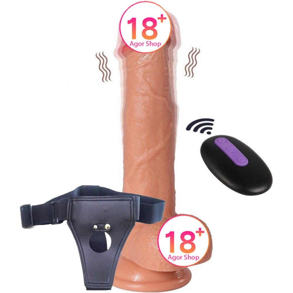Shequ Archie Vibrating Dildo Strap-On Belden Bağlamalı Titreşimli Penis