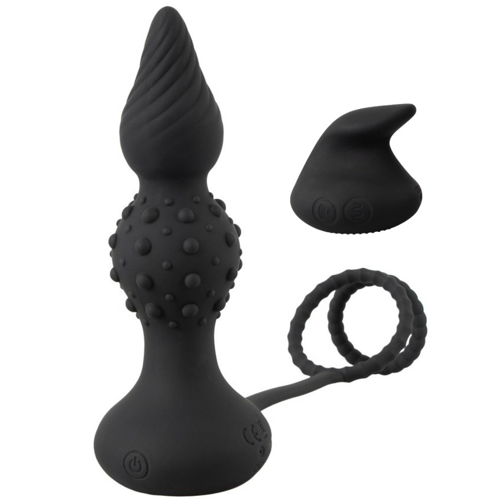 Rebel Men's Gear RC Butt Plug with Cock Ball Rings Anal Vibratör ve Penis Halkası