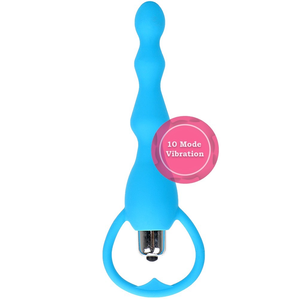 bAŞKa Anal Fantasy Beaded 10 Mod Boncuk Anal Vibratör-Blue