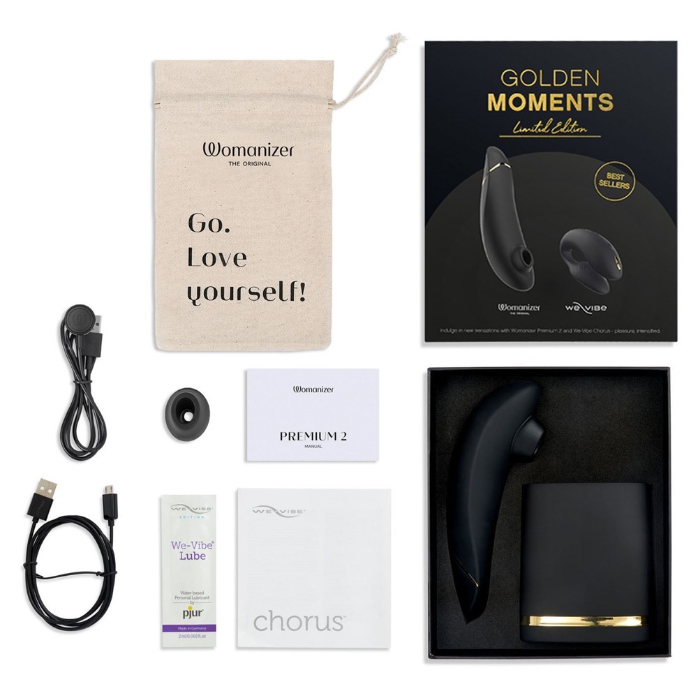 Golden Moments Koleksiyonu 2 - We-Vibe Chorus Çiftler Vibratörü ve Womanizer Premium 2 Klitoris Stimülatörü