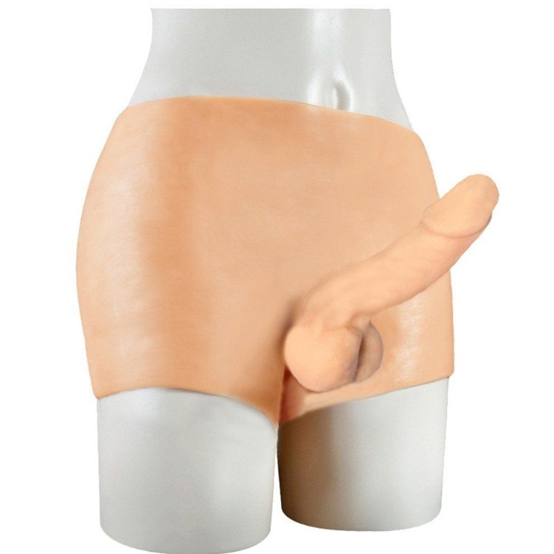 bAŞKa Hollow Strap-On Unisex Kullanılabilir Silikon İçi Boş Belden Bağlamalı Penis B