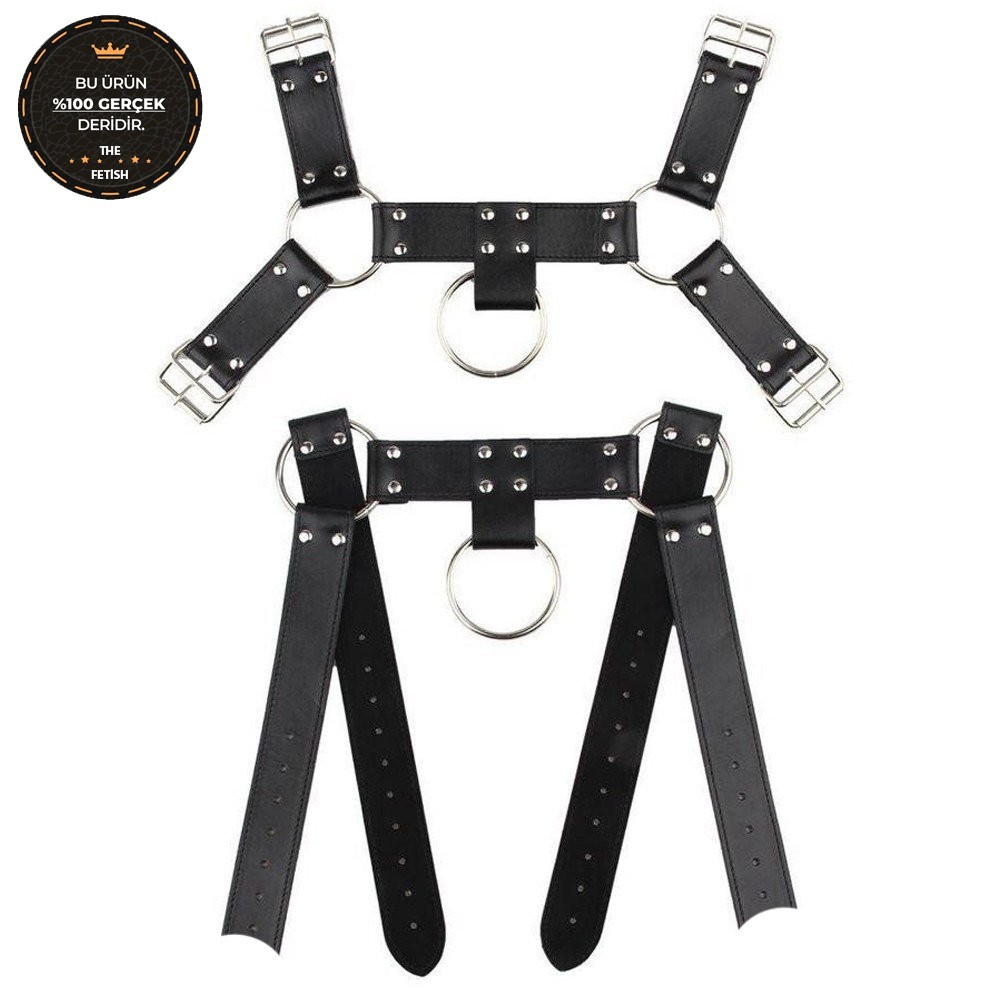 bAŞKa Fetish Fantasy Series Organic Leather Masterpiece Male Harness Black