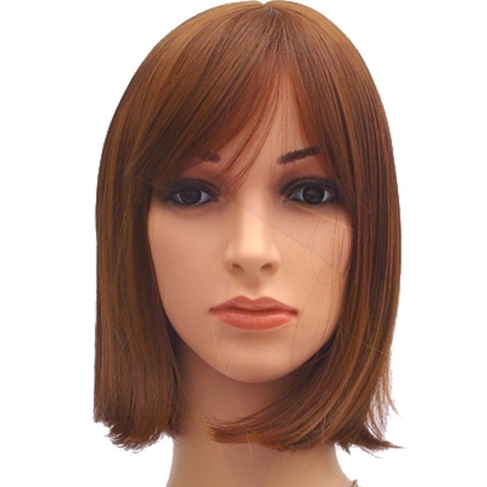 bAŞKa Toupee Hair Kanekalon Fiber Sentetik Peruk İpek Saç-Kahve