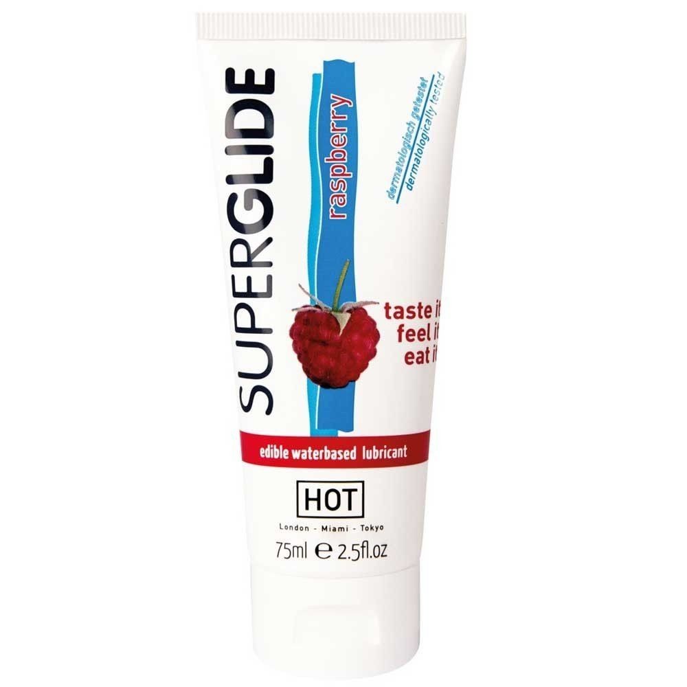 Hot Products Edibles Superglide Lube 75 ml Ahududu Aromalı Kayganlaştırıcı Oral Jel