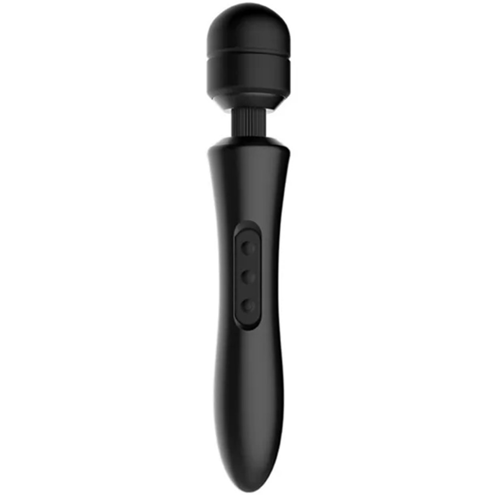bAŞKa Magic Wand Double Massager Black Şarjlı Masaj Wand Vibratör