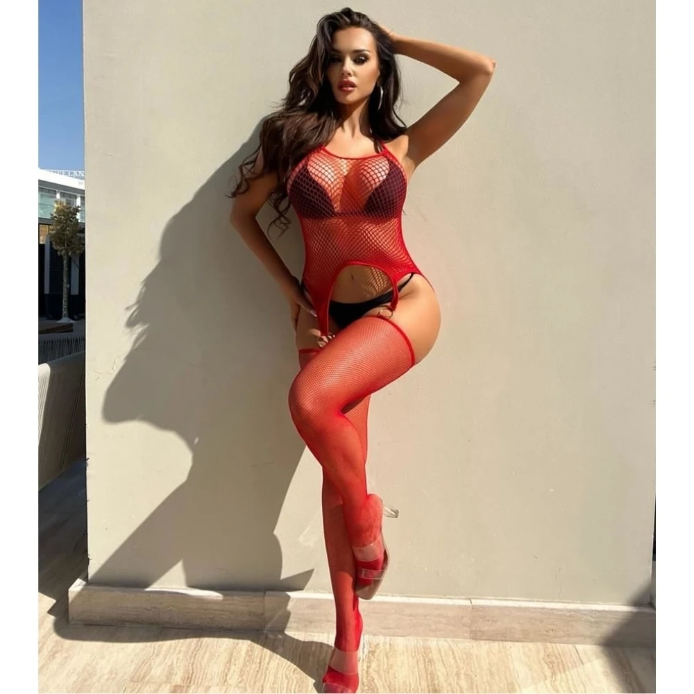 Başka Vivaldy Fileli ve Halkalı Vücut Çorabı