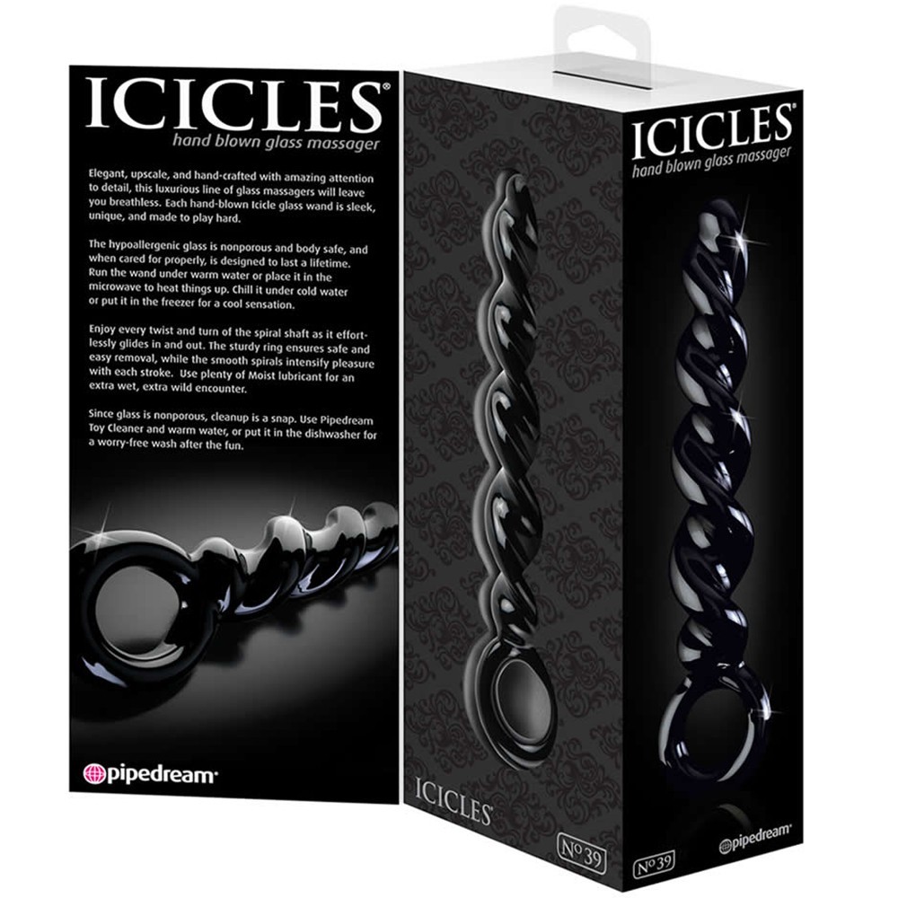 Pipedream İcicles No.39 Hand Blown Glass Massager Cam Dildo