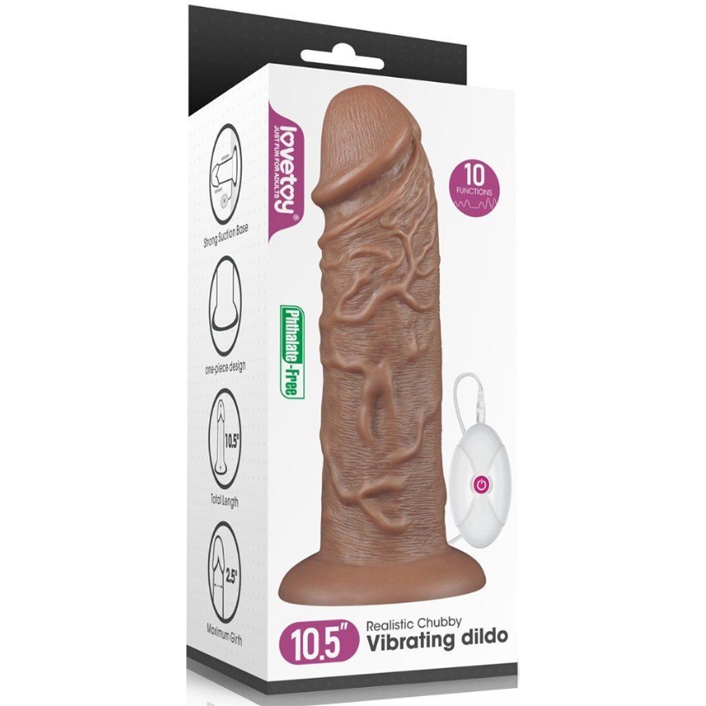Lovetoy King Sized Realistic Chubby Dildo 10' Büyük Realistik Titreşimli Penis LV111120