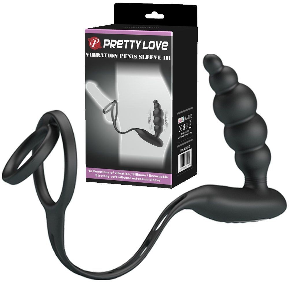 Pretty Love Vibration Penis Slevee 3 Pluglu Penis Halkası BI-210200