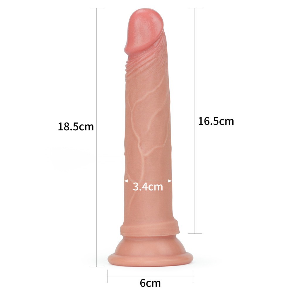 Lovetoy Dual Layered Platinum Silicone 18.5 Cm Realistik Dildo LV4002F
