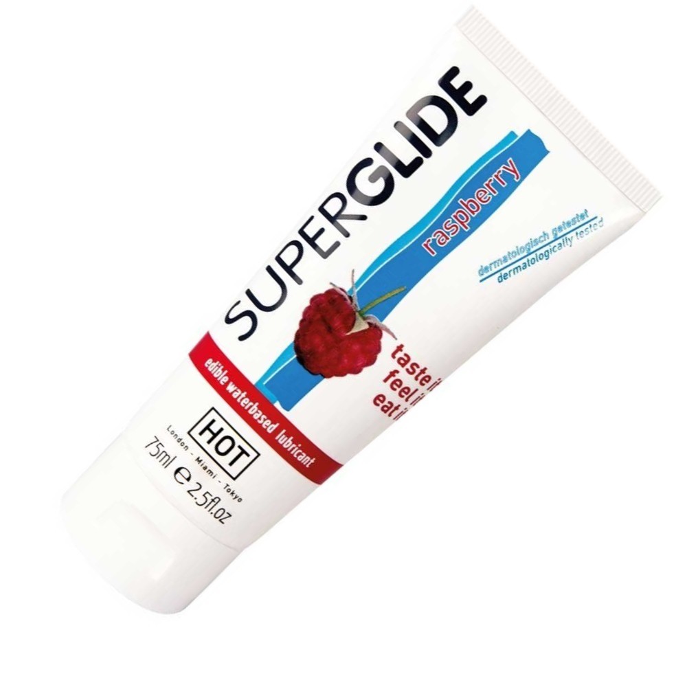 Hot Products Edibles Superglide Lube 75 ml Ahududu Aromalı Kayganlaştırıcı Oral Jel