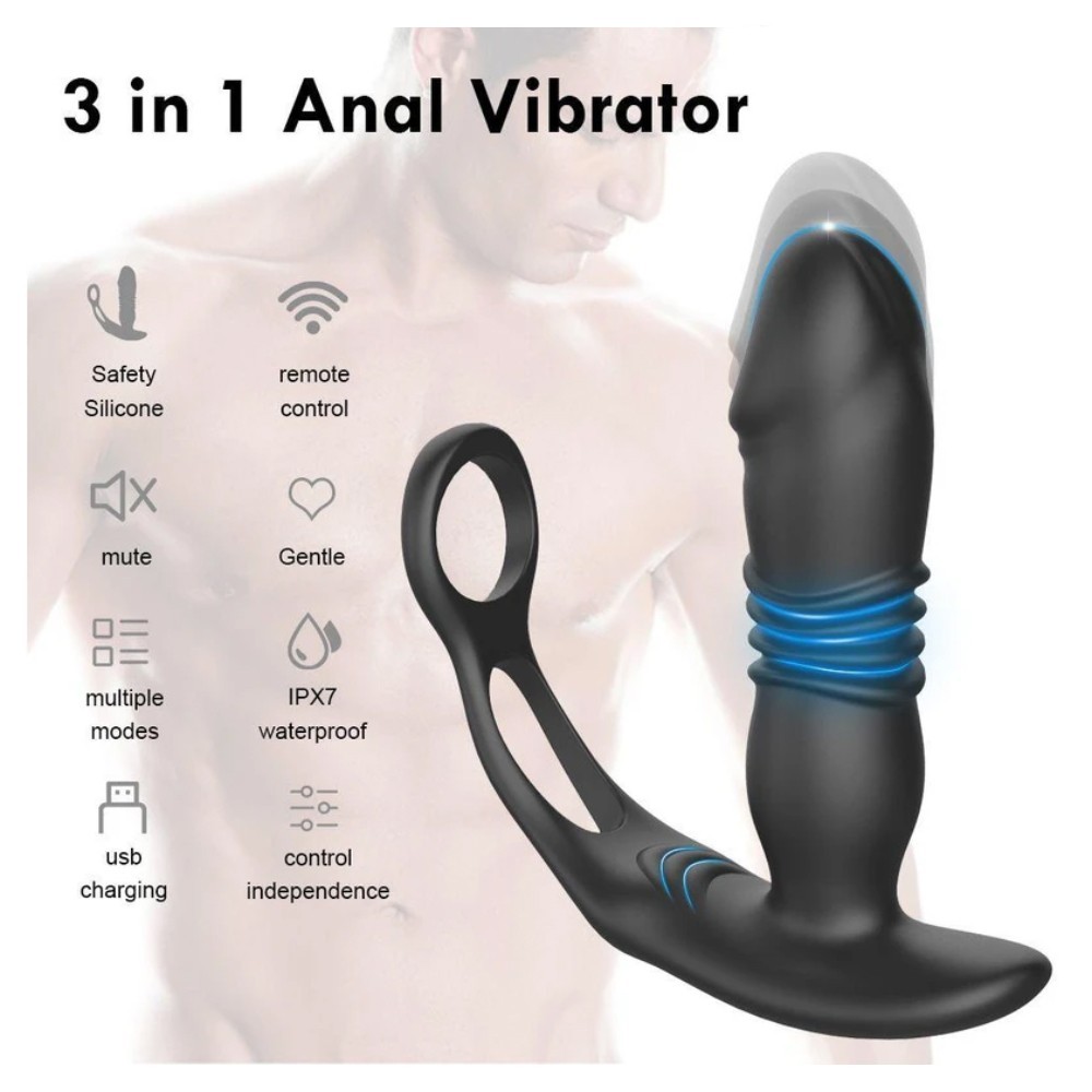 bAŞKa Anal Fantasy Plus Maxcleas Uzaktan Kumandalı İleri Geri Hareketli Prostat Vibratör