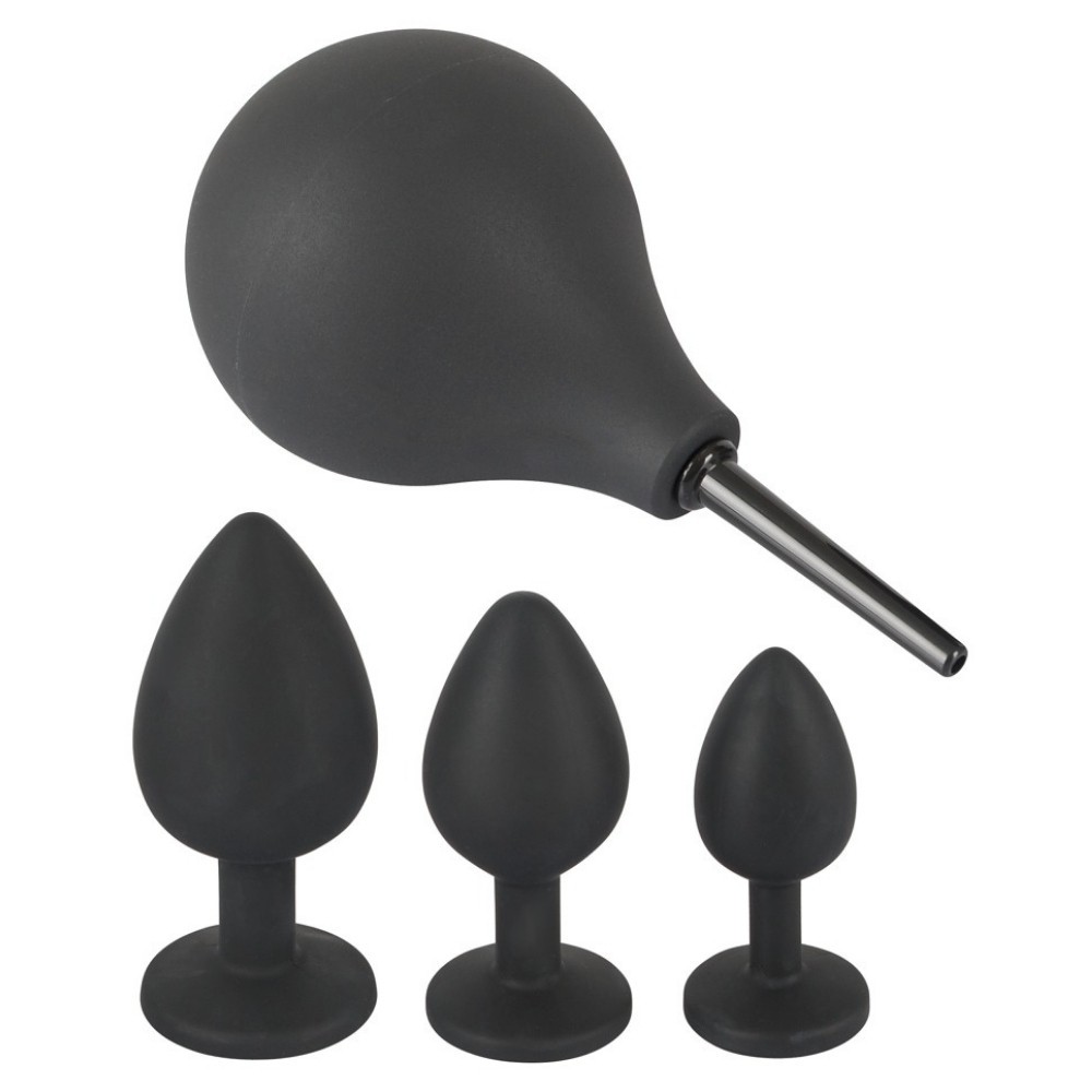 Black Velvets Soft Touch Anal Douche and Anal Plug Kit