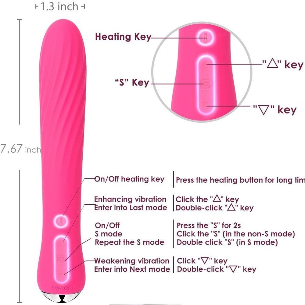 Svakom Anya Powerful Spiral Warming Vibrator Plum Red