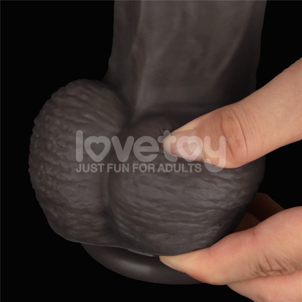 Lovetoy 14.5'' Dual Layered Bendable Silicone Cock XXL(Black) Et Doku Dildo LV411311