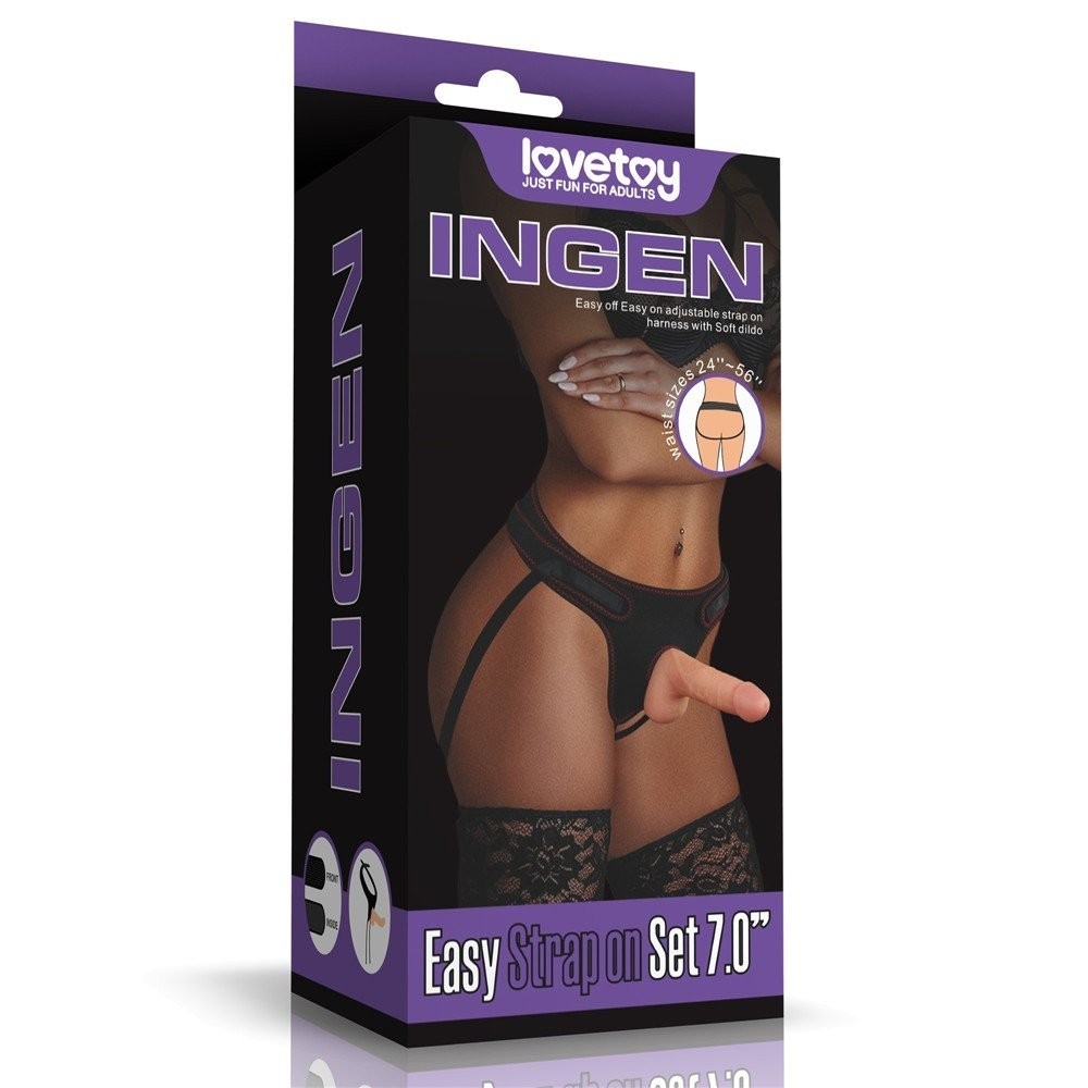 Lovetoy Easy Strapon 18 cm Flexible Kemerli Strapon Penis LV715005
