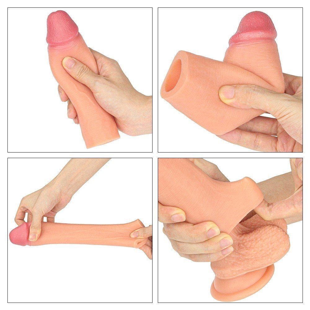 Lovetoy Nature Extender Penis Sleeve Platinum Silikon Gerçek Doku Penis Kılıfı LV4211
