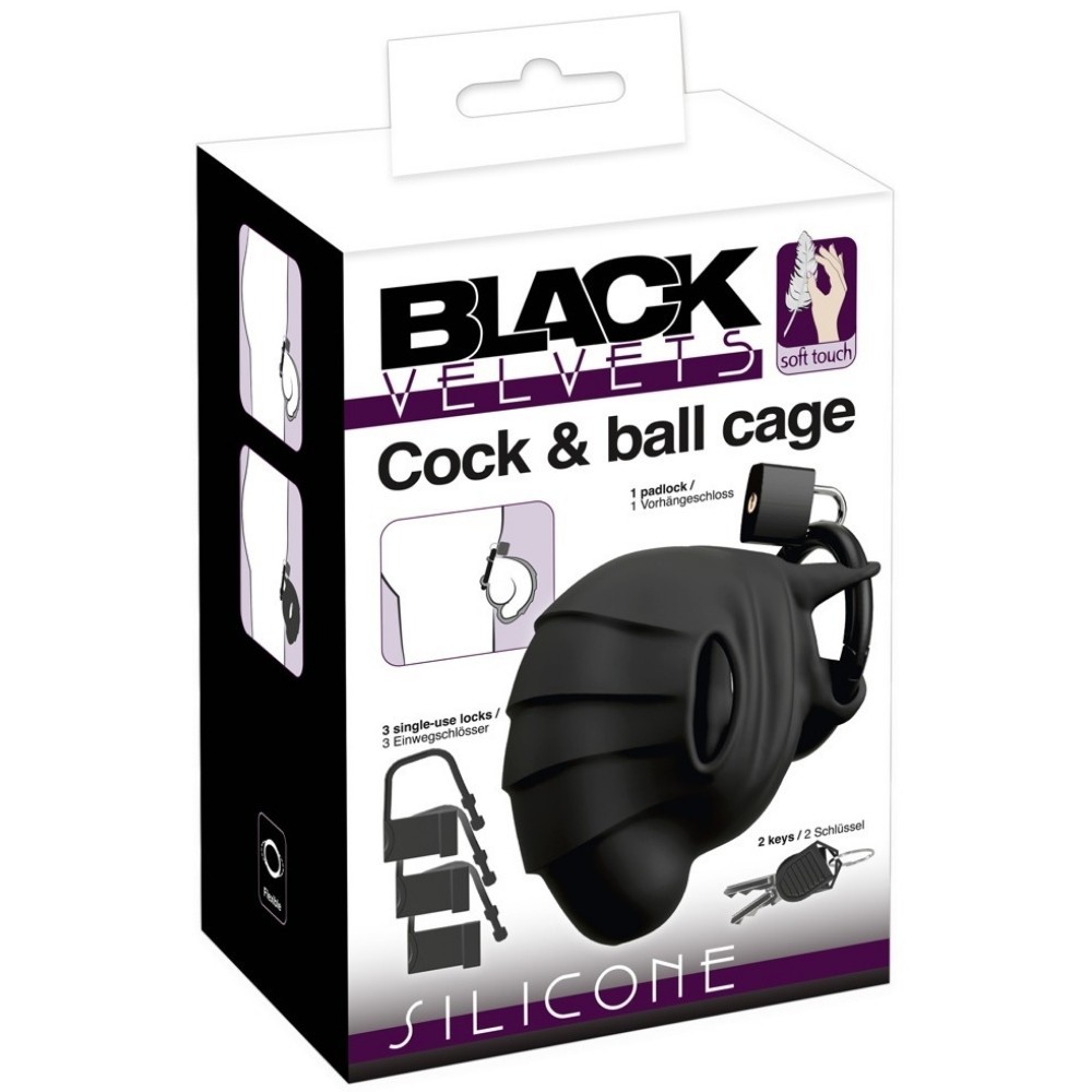 Black Velvets Cock Ball Cage Penis Halkası ve Penis Kilidi