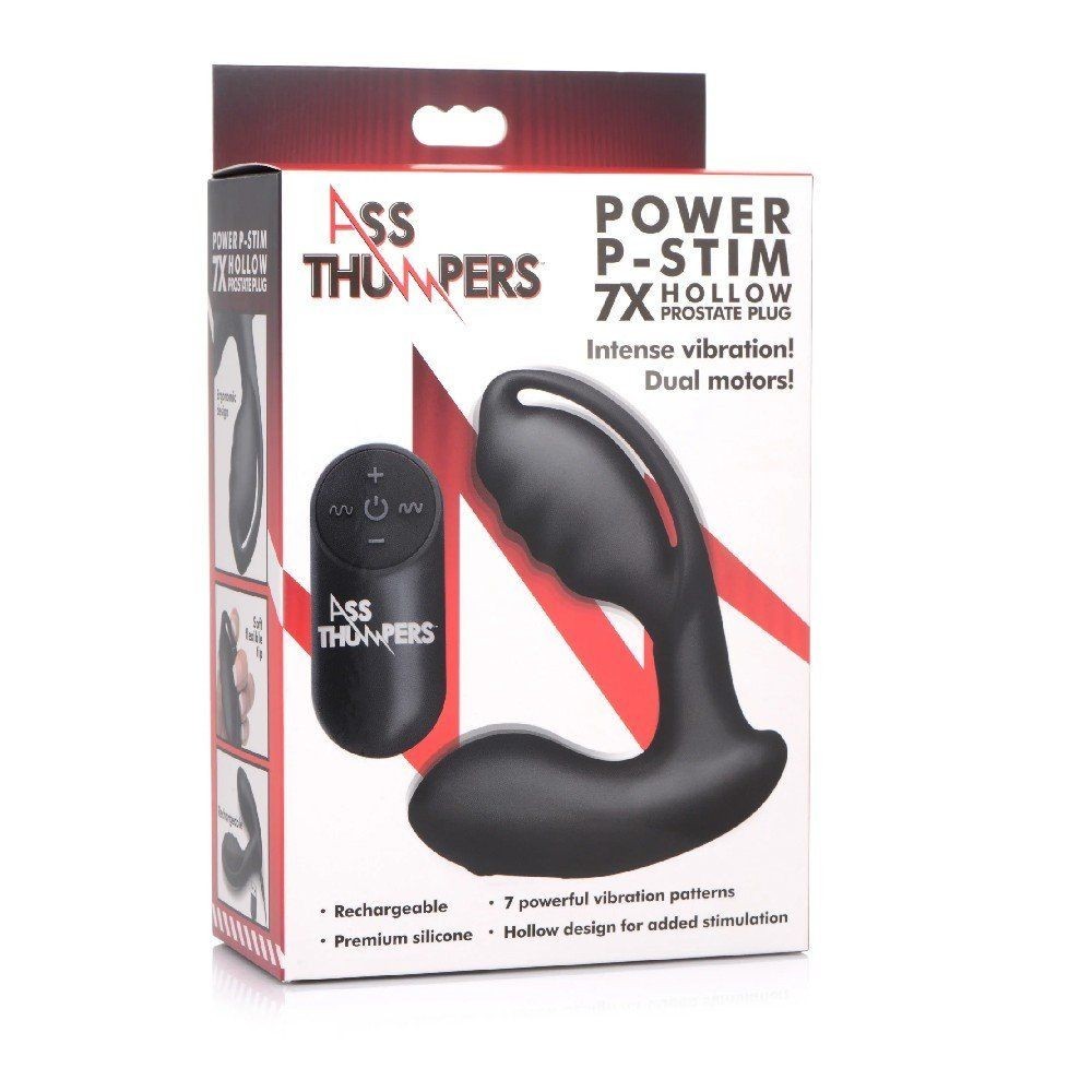 XrBrands Power P-Stim 7X Hollow Silicone Prostate Plug