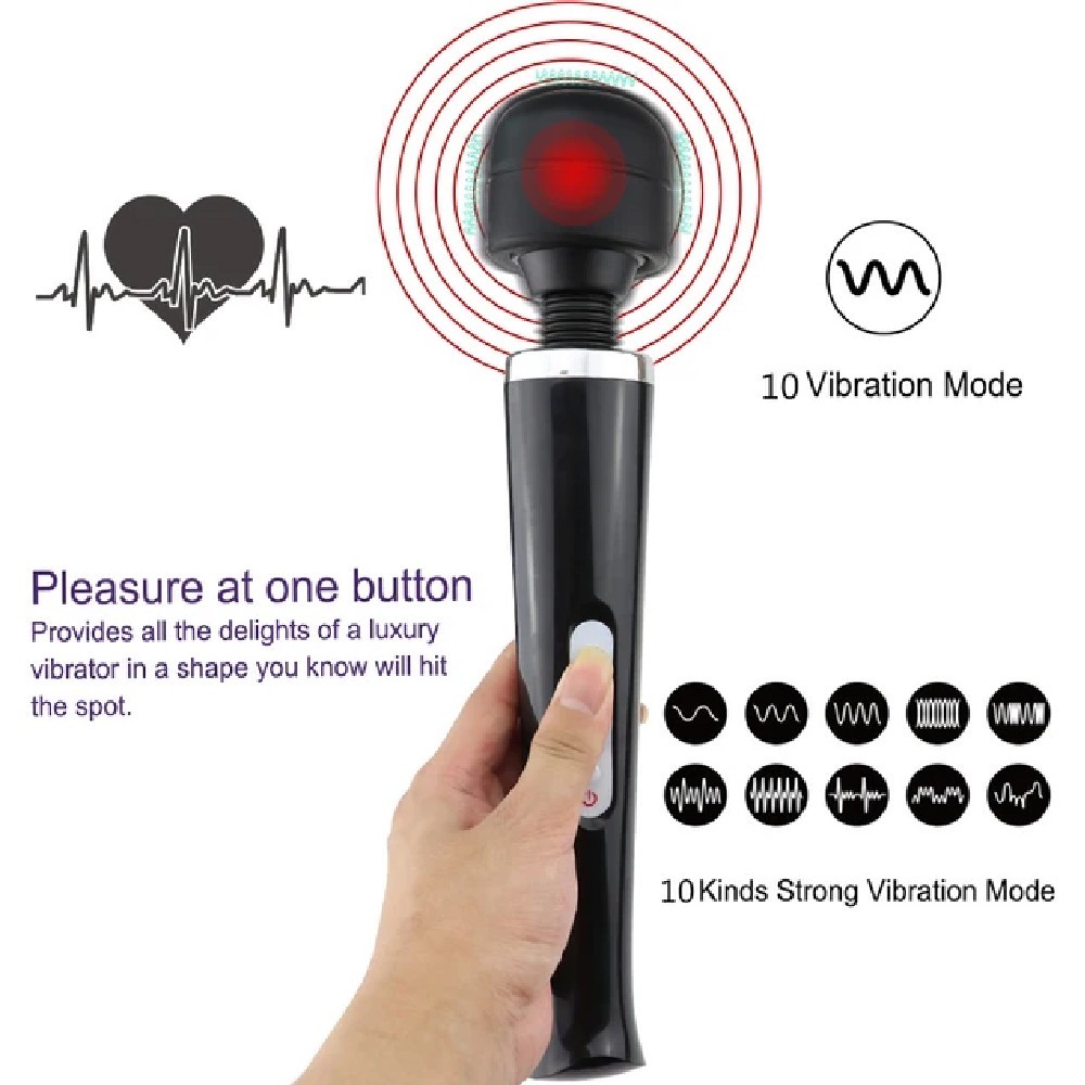 bAŞKa Large Magic Wand Rechargeable 10 Mod Masaj Wand Vibratör