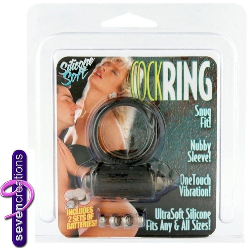 Seven Creations Cock Ring Titreşimli Klitoral Penis Halkası-Black