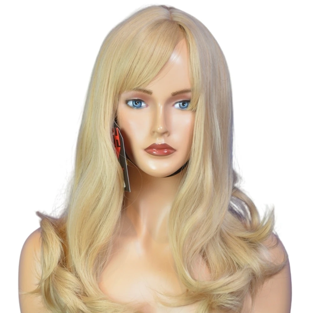 Başka Toupee Hair Kanekalon Fiber Bebek Sarısı Orta Boy Perçemli Peruk