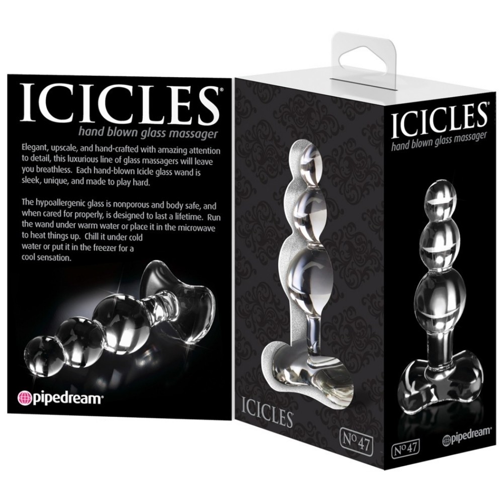 Pipedream İcicles No.47 Hand Blown Glass Massager Cam Anal Plug