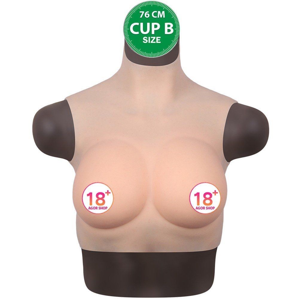 bAŞKa Bodysuit Crossdresser Boyunlu Giyilebilir Silikon Göğüs Cup B