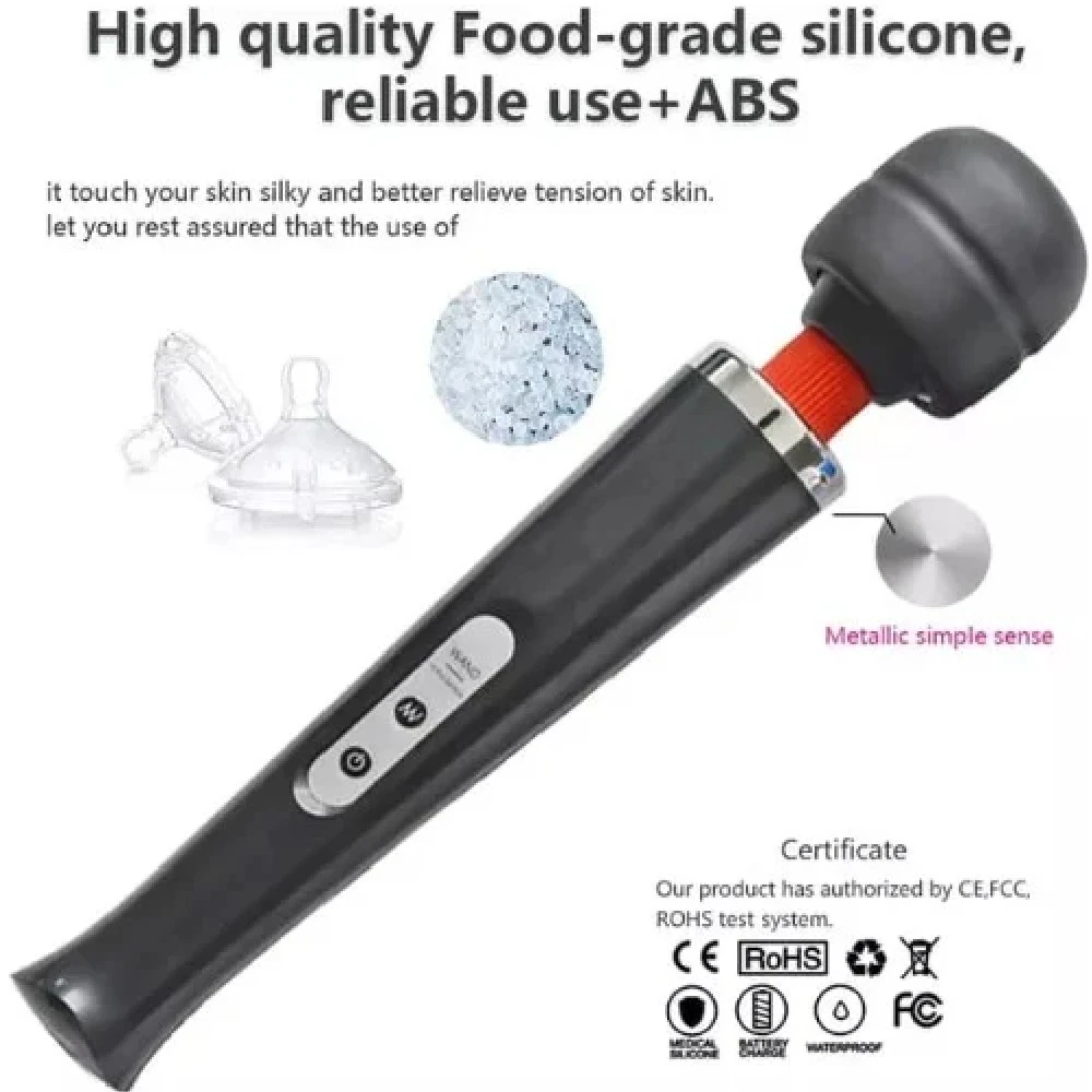 bAŞKa Large Magic Wand Rechargeable 10 Mod Masaj Wand Vibratör