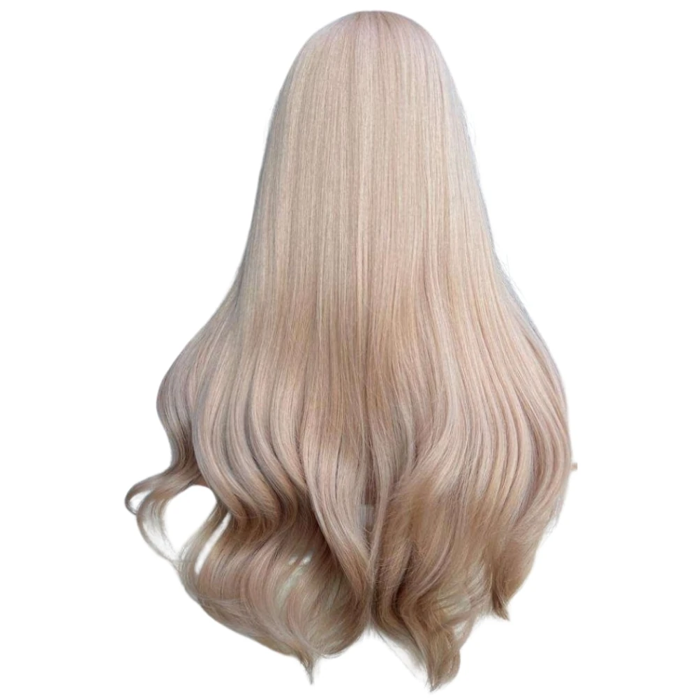 Başka Toupee Hair Kanekalon Fiber Orta Boy Bebek Sarısı Uzun Perçemli Peruk
