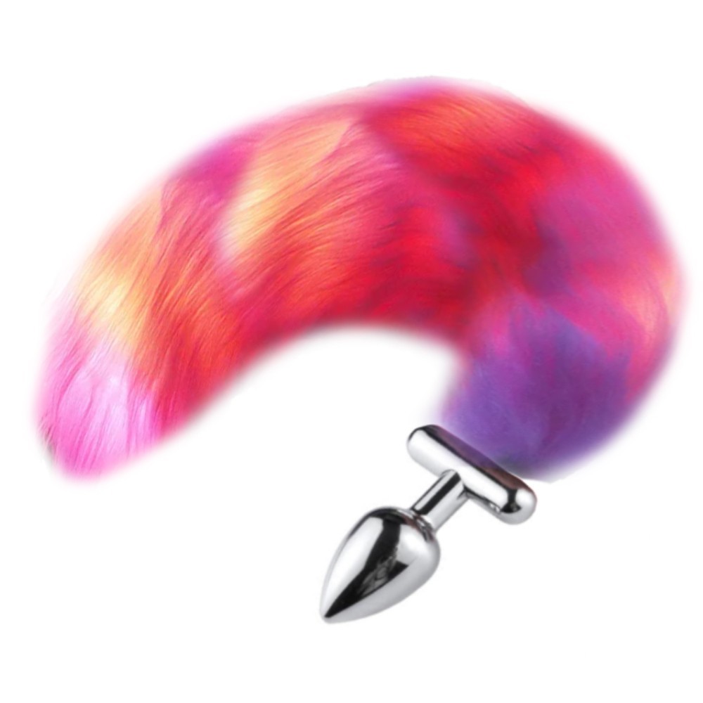 bAŞKa Anal Play Led Lamp Tail Plug Işıklı Kuyruklu Anal Plug-Pink