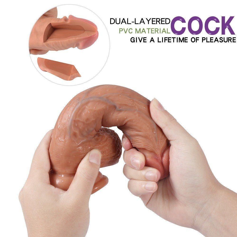 Shequ Dildo Series Dean Vein Double Çift Katmanlı Realistik Penis SQ-WBC10007-Veins