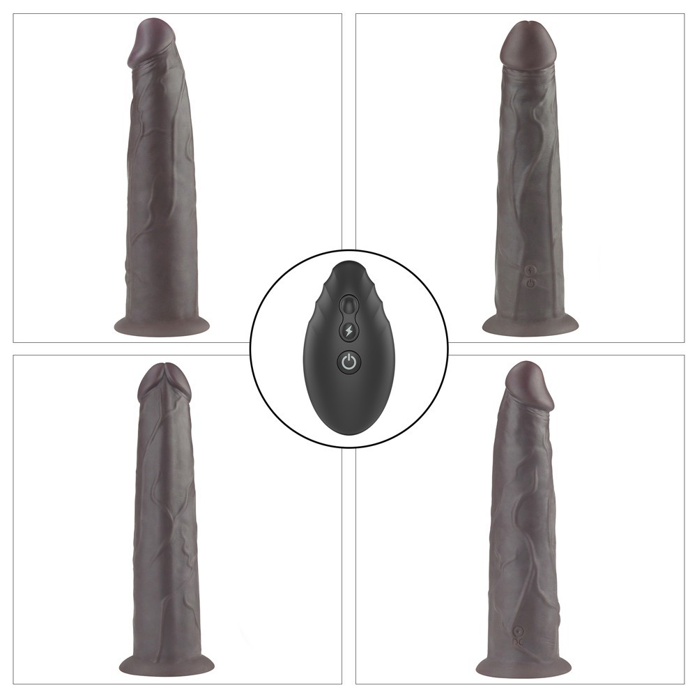 Lovetoy Dual Layered Silicone Rotator Black 23 Cm Hareketli Realistik Penis LV410221