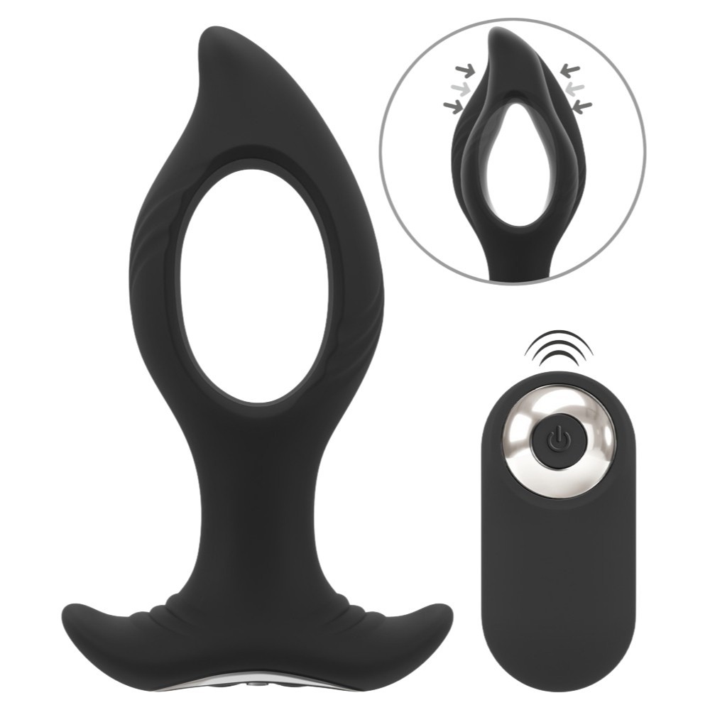 Anos Finest Butt Wear Remote Control Butt Plug With A Hole Delikli Anal Vibratör