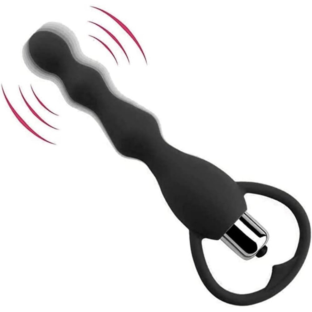 bAŞKa Anal Fantasy Beaded Tek Mod Boncuk Anal Vibratör-Black